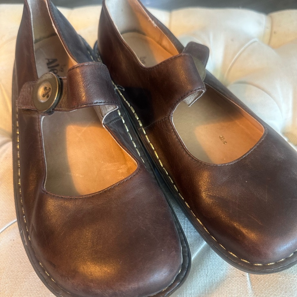 Brown Leather Mary Jane Shoes
